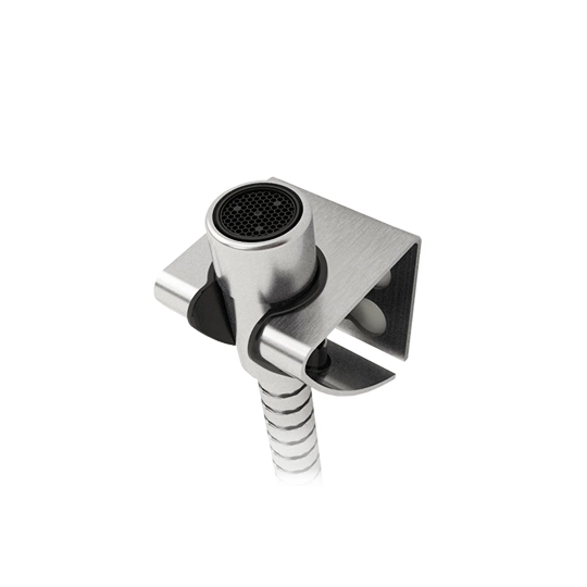 Rociador con manguera de 120 cm y soporte (acero inoxidable)