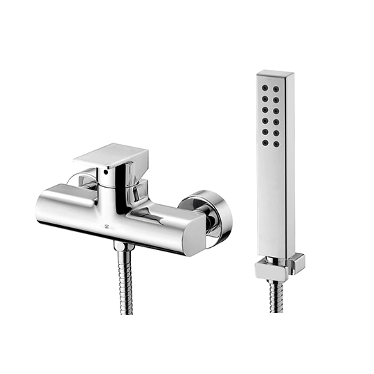 Mezclador de ducha con ducha de mano, manguera y soporte de pared
