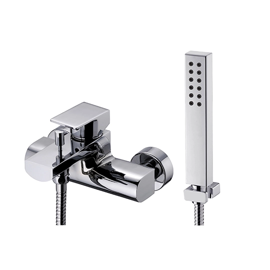 Mezclador de baño / ducha con ducha de mano, manguera y soporte de pared