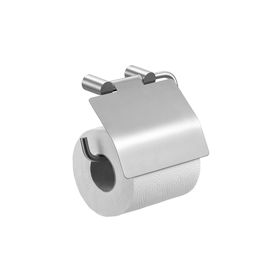 Soporte para papel higiénico con tapa (acero inoxidable)