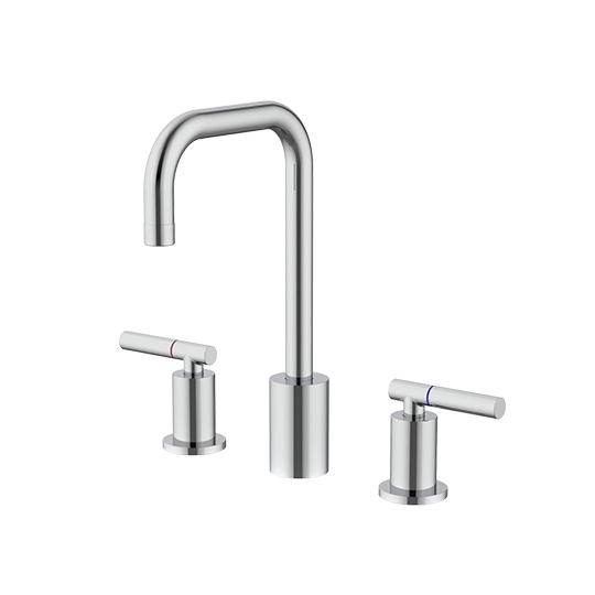 Grifo de lavabo amplio de dos manijas