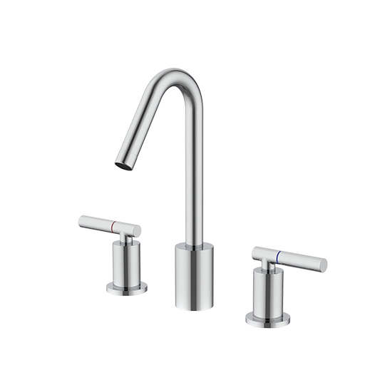 Grifo de lavabo amplio de dos manijas