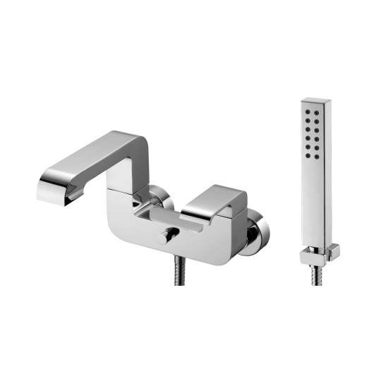 Mezclador de baño / ducha con ducha de mano, manguera y soporte
