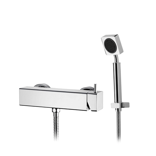 Mezclador de ducha con ducha de mano, manguera y soporte de pared