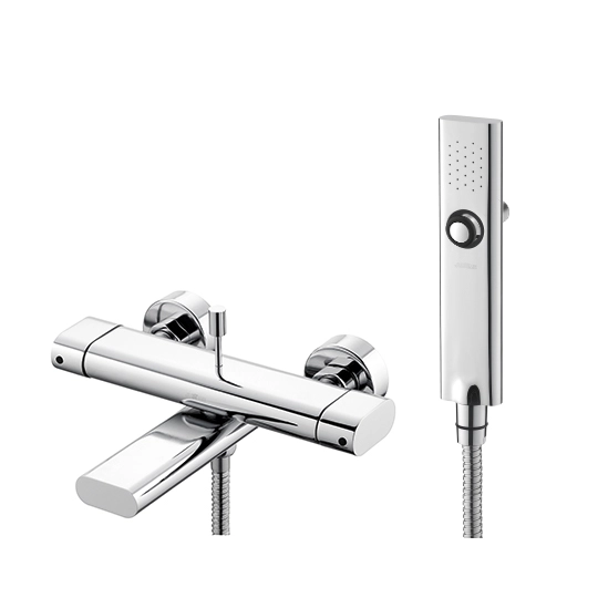 Mezclador de baño / ducha con ducha de mano, manguera y soporte de pared