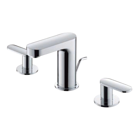 Grifo de lavabo de dos manijas con varilla elevadora