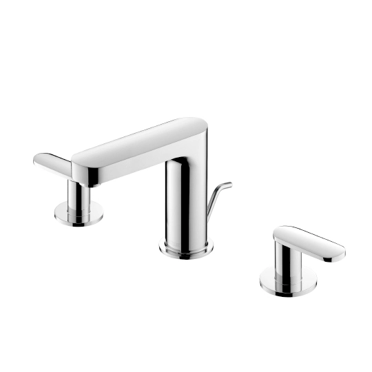 Grifo de lavabo de dos manijas con varilla elevadora