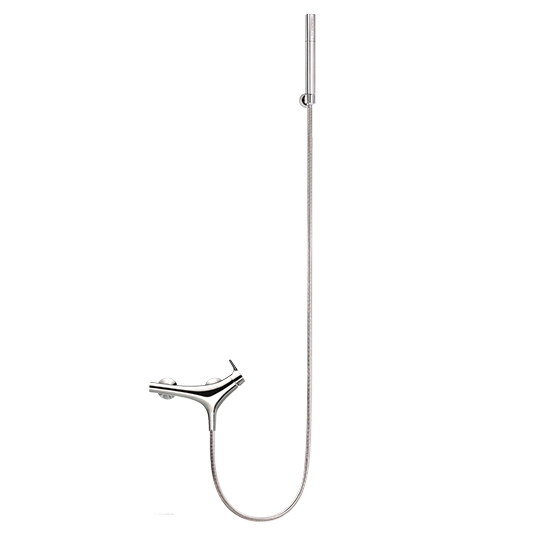 Mezclador de ducha con ducha de mano y soporte de pared y manguera