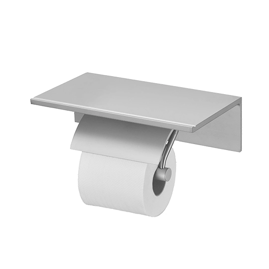 Soporte para papel higiénico individual con estante (aluminio con anodizado)