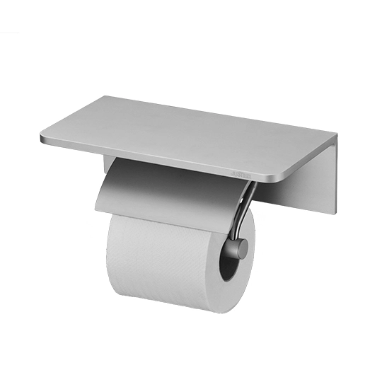 Soporte para papel higiénico individual con estante de esquina R (aluminio con anodizado)