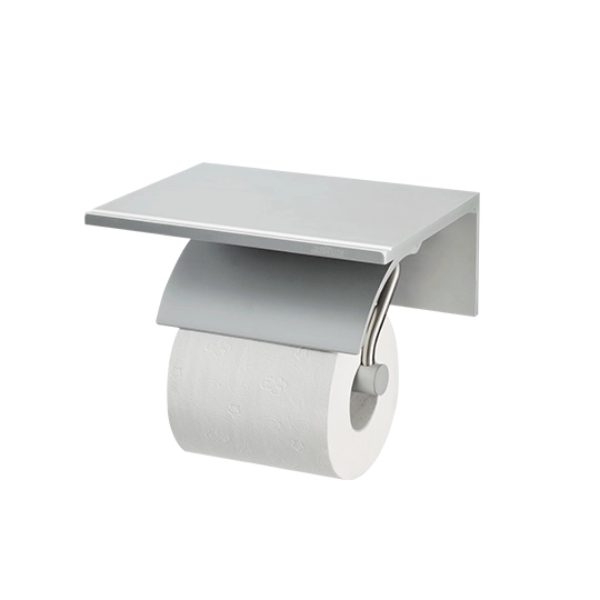Soporte para papel higiénico individual con estante (dirección libre) (aluminio con anodizado)