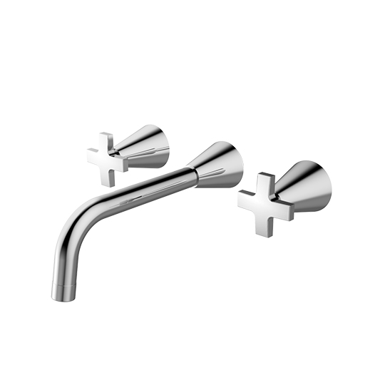 Grifo de lavabo de pared de dos manijas