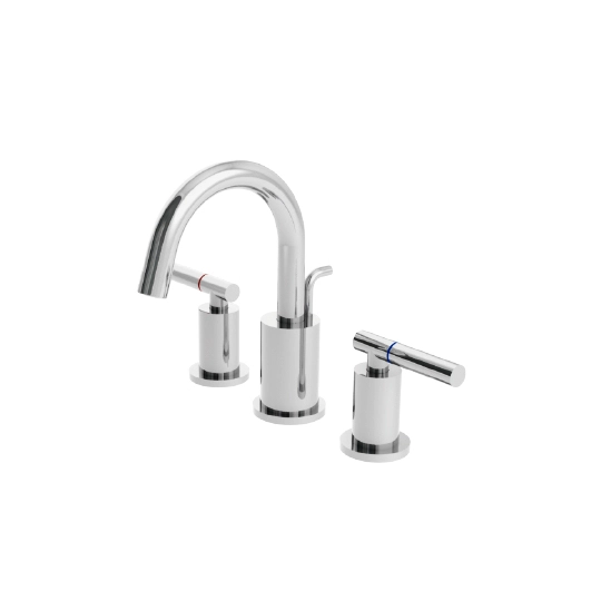 Grifo de lavabo de dos manijas con varilla elevadora