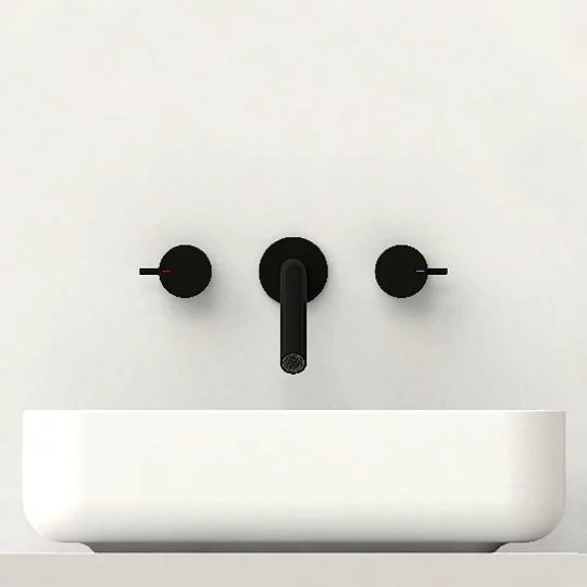 Lucky 7 Grifo de lavabo de pared con dos manijas